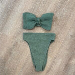 ASOS Green Textured Bikini Set